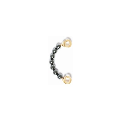 Mono boucle d'oreille gauche Menottes dinh van en or jaune, hématites