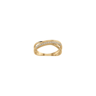 Bague croisée en vermeil, taille 56