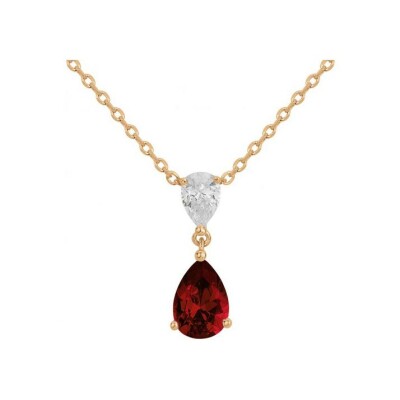 Collier Griffe Rouge en argent et oxyde de zirconium