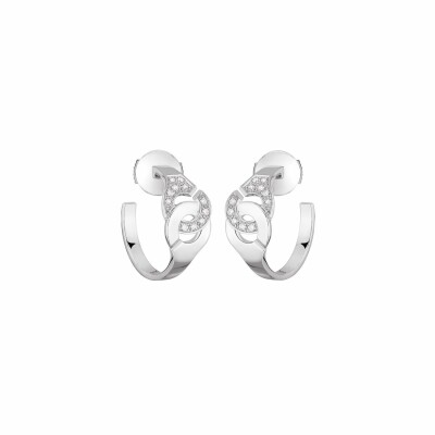 Boucles d'oreilles créoles Menottes dinh van en or blanc et diamants