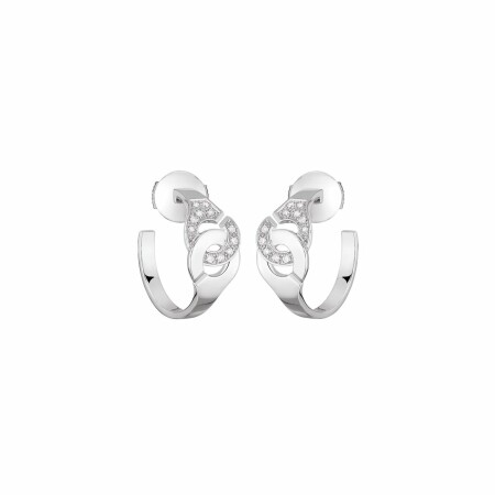 Boucles d'oreilles créoles Menottes dinh van en or blanc et diamants