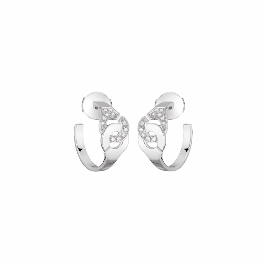 Boucles d'oreilles créoles Menottes dinh van en or blanc et diamants