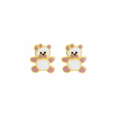 Boucles d'oreilles ours en or jaune