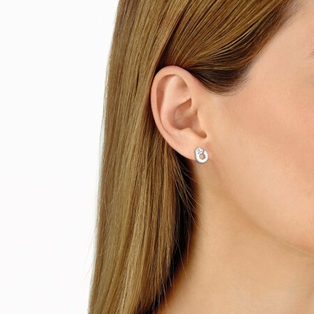 Boucles d'oreilles dinh van Menottes R7,5 en Or blanc et Diamant