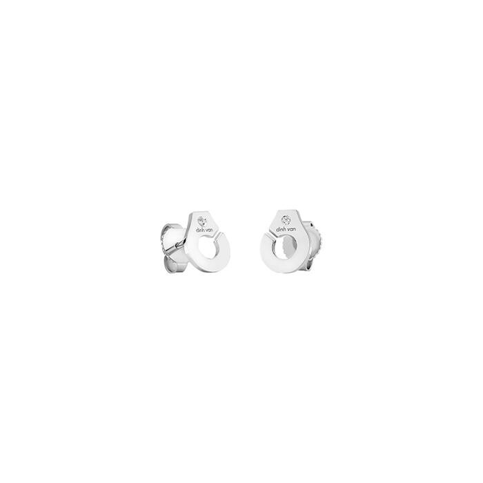 Boucles d'oreilles dinh van Menottes R7,5 en Or blanc et Diamant