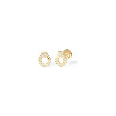 Boucles d'oreilles dinh van Menottes en or jaune et diamants