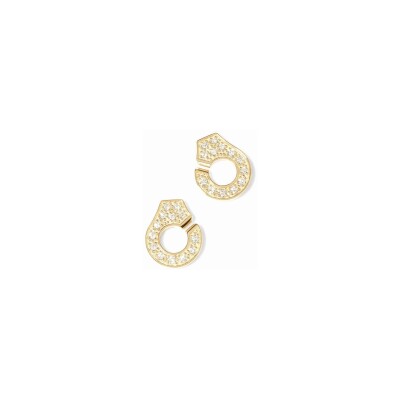 Boucles d'oreilles dinh van Menottes en or jaune et diamants