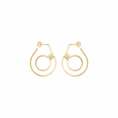 Boucles d'oreilles créoles Menottes dinh van R27.5 en or jaune et diamants