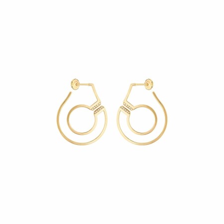 Menottes dinh van R27.5 creole earrings, yellow gold, diamonds