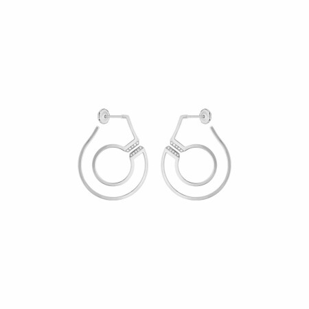 Menottes dinh van R27.5 creole earrings, white gold, diamonds