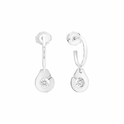 Boucles d'oreilles créoles Menottes dinh van en or blanc et diamants