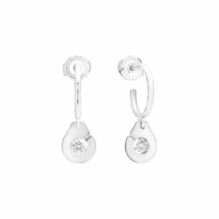 Boucles d'oreilles créoles Menottes dinh van en or blanc et diamants