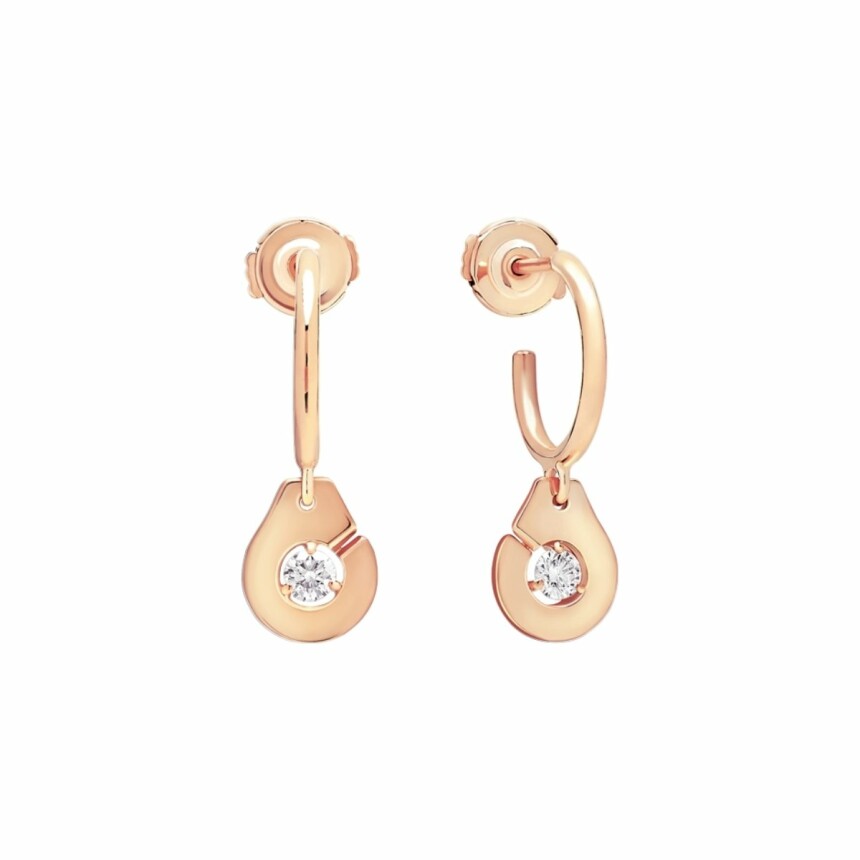 Boucles d'oreilles créoles Menottes dinh van en or rose et diamants