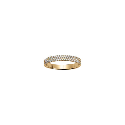 Bague 3 rangs en vermeil et oxydes de zirconium