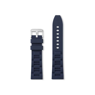 Bracelet montre Rochet Bogey en silicone mat marine - 22mm
