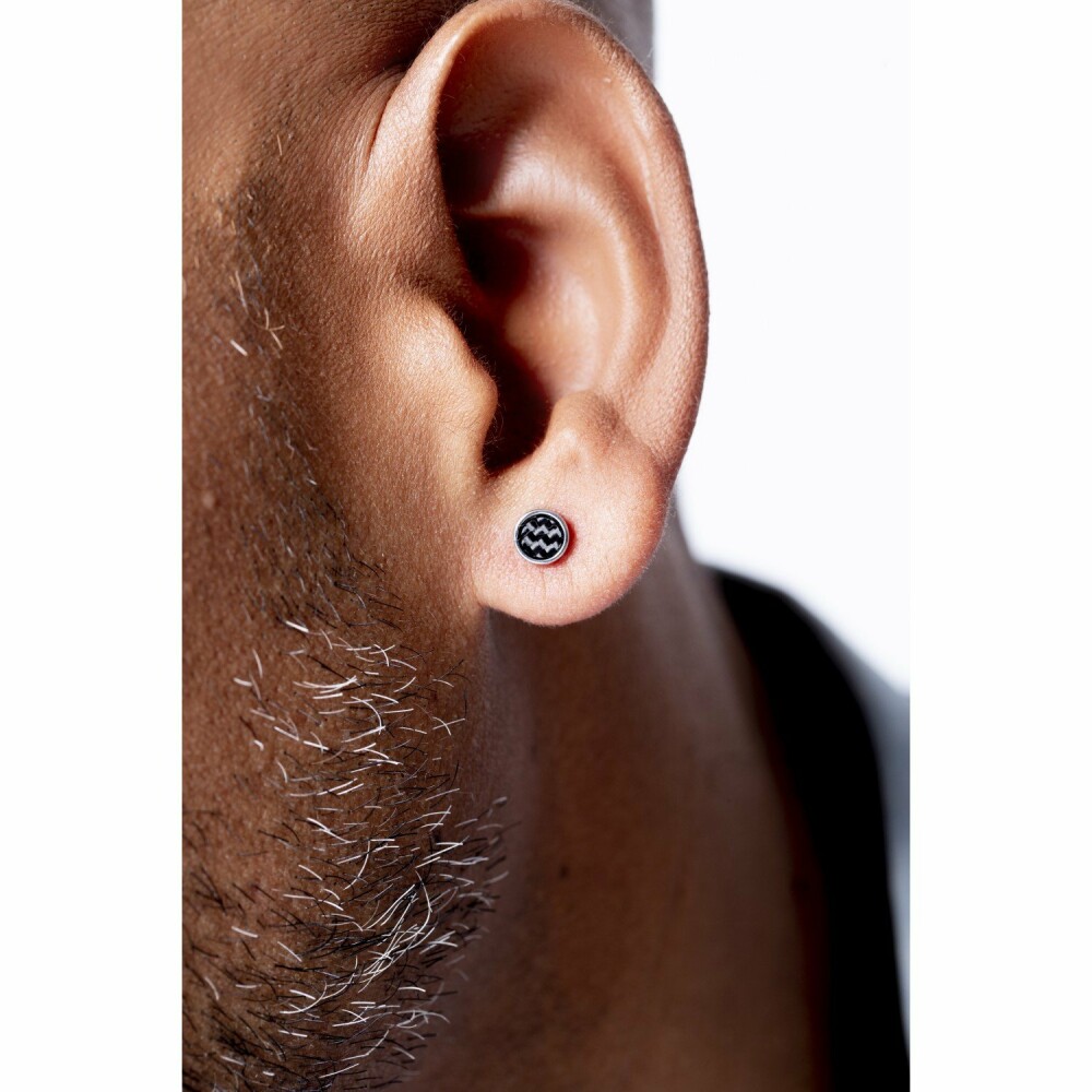 Boucles d'oreilles Phebus en acier et carbone