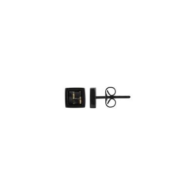 Boucles d'oreilles Phebus en acier et carbone