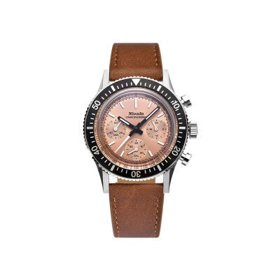 Montre Nivada Grenchen Chronoking Mecaquartz Salmon 87043Q16