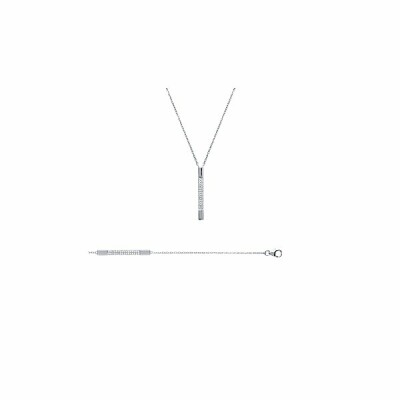 Collier en argent rhodié et oxydes de zirconium, 45cm