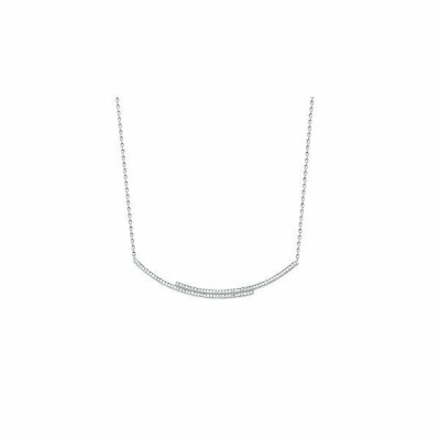 Collier en argent rhodié et oxydes de zirconium, 45cm