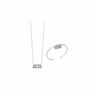 Collier en argent rhodié et oxydes de zirconium, 45cm
