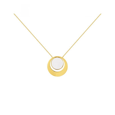 Collier Phebus en métal doré et laque blanche