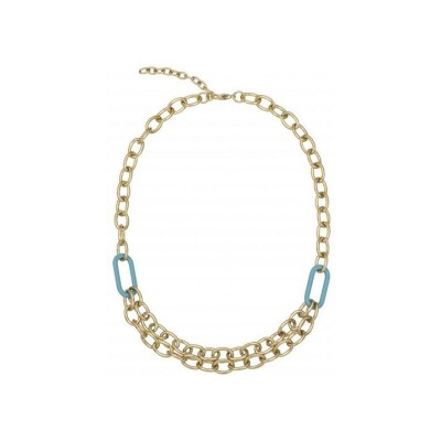 Collier Phebus en acier et acétate Bleu