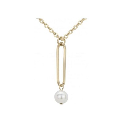 Collier en acier et perle synthétique