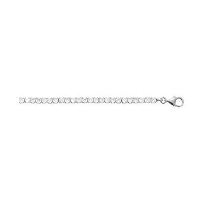 Bracelet en argent rhodié et oxydes de zirconium, 18cm