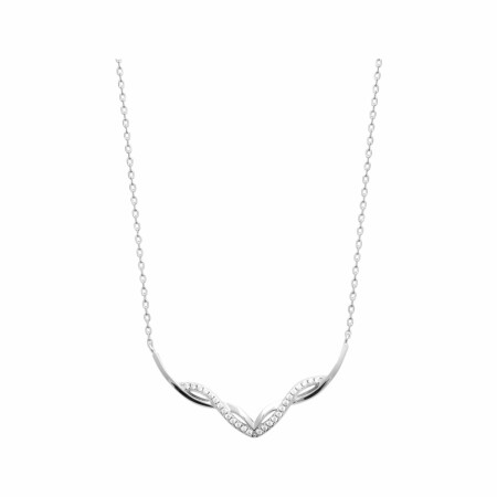 Collier en argent rhodié et oxydes de zirconium, 45cm