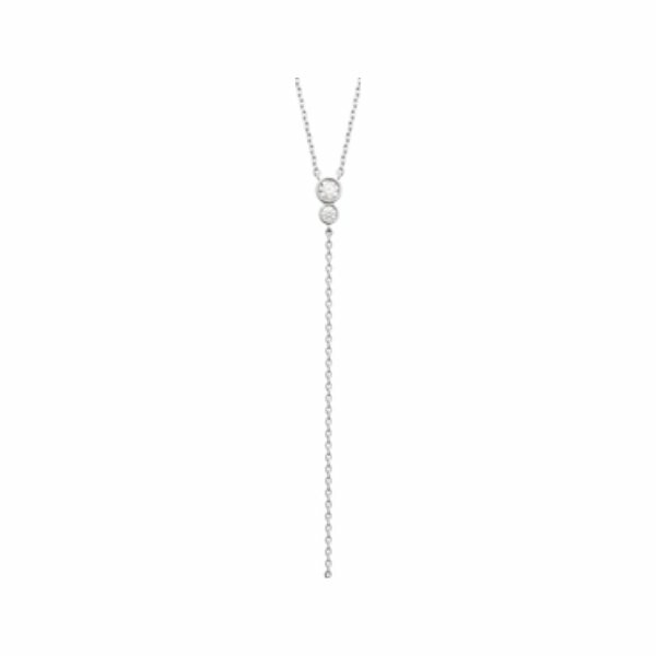 Collier en argent rhodié et oxydes de zirconium, taille 45