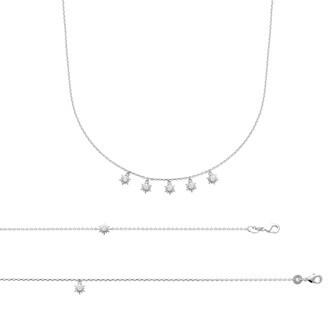 Collier en argent rhodié et oxyde de zirconium, 45cm