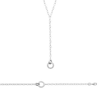 Collier en argent rhodié et oxyde de zirconium, 45cm