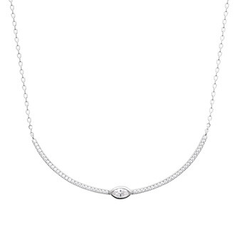 Collier en argent rhodié et oxyde de zirconium, 45cm