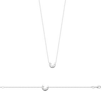 Collier en argent rhodié et oxyde de zirconium, 45cm