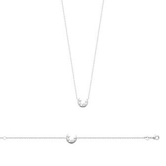 Collier en argent rhodié et oxyde de zirconium, 45cm