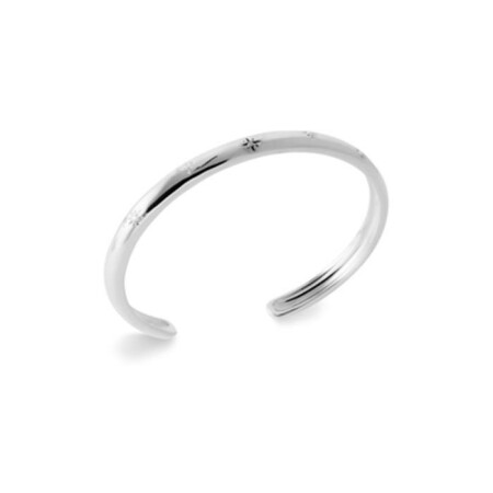 Bracelet jonc en argent rhodié et oxyde de zirconium