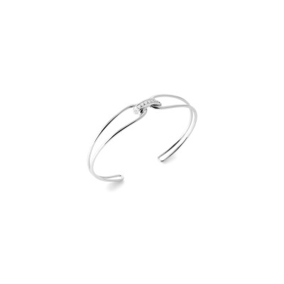 Bracelet jonc en argent et oxydes de zirconium