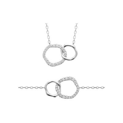 Collier en argent et oxyde de zirconium, 45 cm