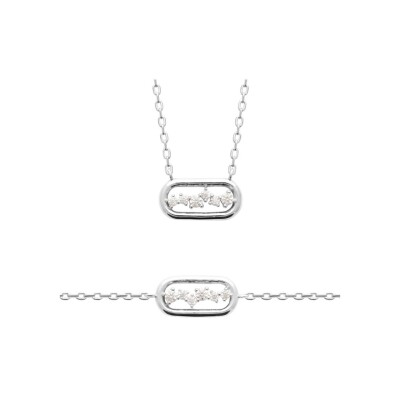 Collier en argent et oxydes de zirconium