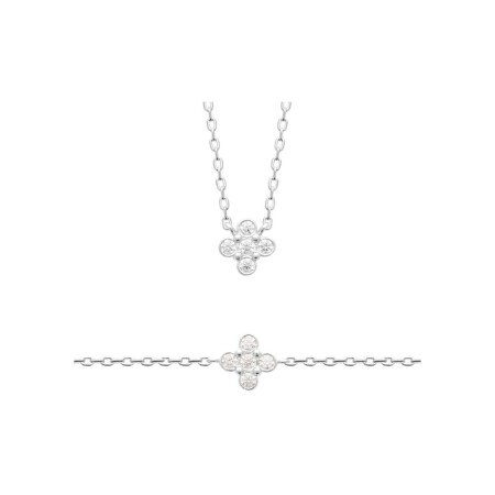 Collier en argent et oxydes de zirconium