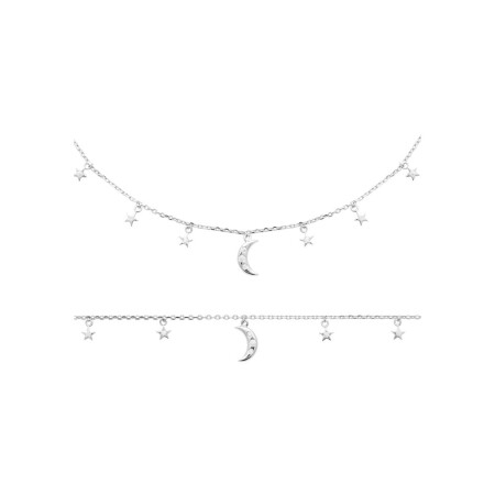 Collier en argent et oxyde de zirconium, 45 cm