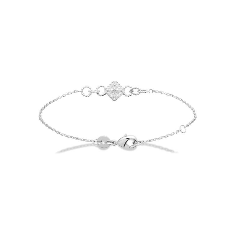 Bracelet en argent rhodié et oxyde de zirconium