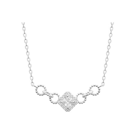 Collier en argent rhodié et oxyde de zirconium