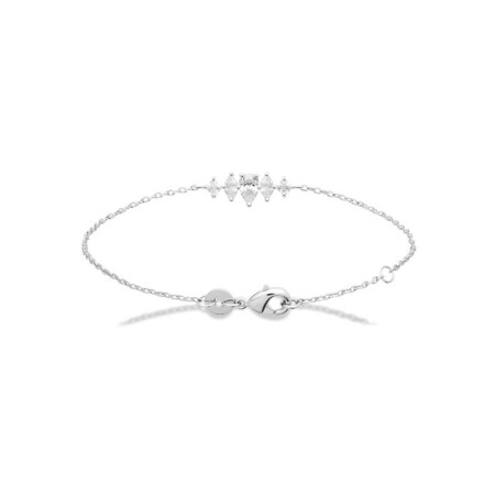 Bracelet en argent rhodié et oxyde de zirconium