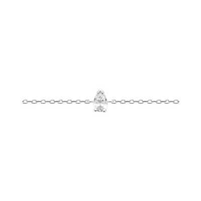 Bracelet en argent rhodié et oxyde de zirconium