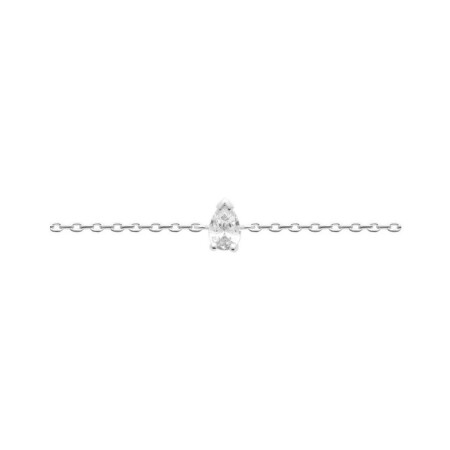 Bracelet en argent rhodié et oxyde de zirconium