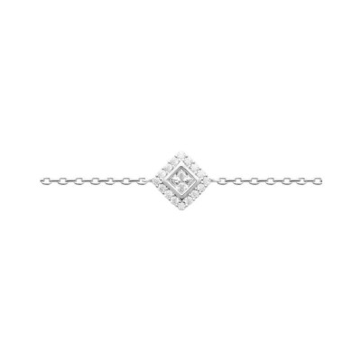 Bracelet en argent rhodié et oxyde de zirconium