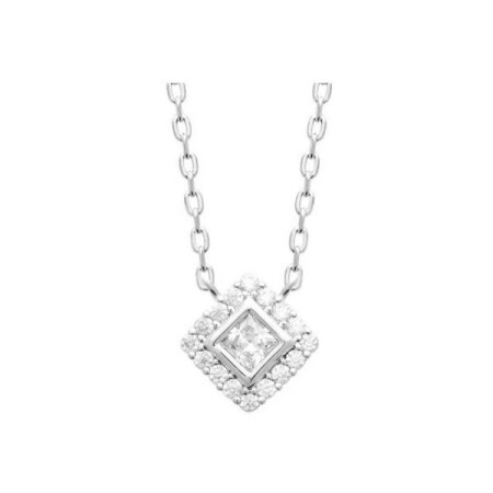 Collier en argent rhodié et oxyde de zirconium