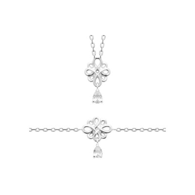 Collier en argent et oxyde de zirconium, 45 cm